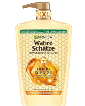 Garnier-Wahre-Schätze-Reparierendes-Shampoo-Honig-Schätze-XXL-Format-1L-kräftigt-und-nährt-strapaziertes-und-brüchiges-Haar-1000-ml-Amazon-de-Kosmetik