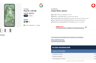 Google Pixel 8 + Vodafone Smart Entry 20 GB LTE