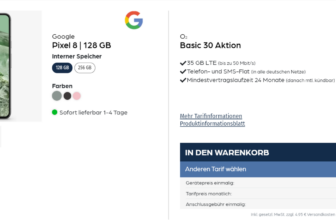 Google Pixel 8 + o2 Basic 30 35 GB LTE