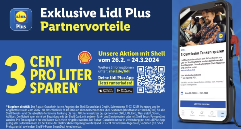 Shell 3 Cent Pro Liter Sparen Lidl Lidl Plus App ⛽ 3 ct pro Liter bei Shell sparen (ab 26.02.)