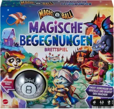 MATTEL GAMES Magic 8 Ball - Kooperatives Familien Brettspiel (für 24 Spieler ab 7 Jahren)