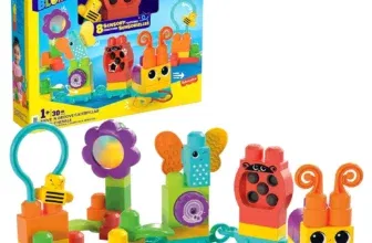 MEGA BLOKS Sensorikspielzeug für Kleinkinder, Bewegungsraupe mit Bauklötzen