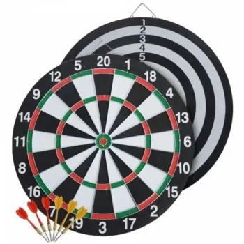 Muwo Dartsscheibe mit 6 Pfeilen Set