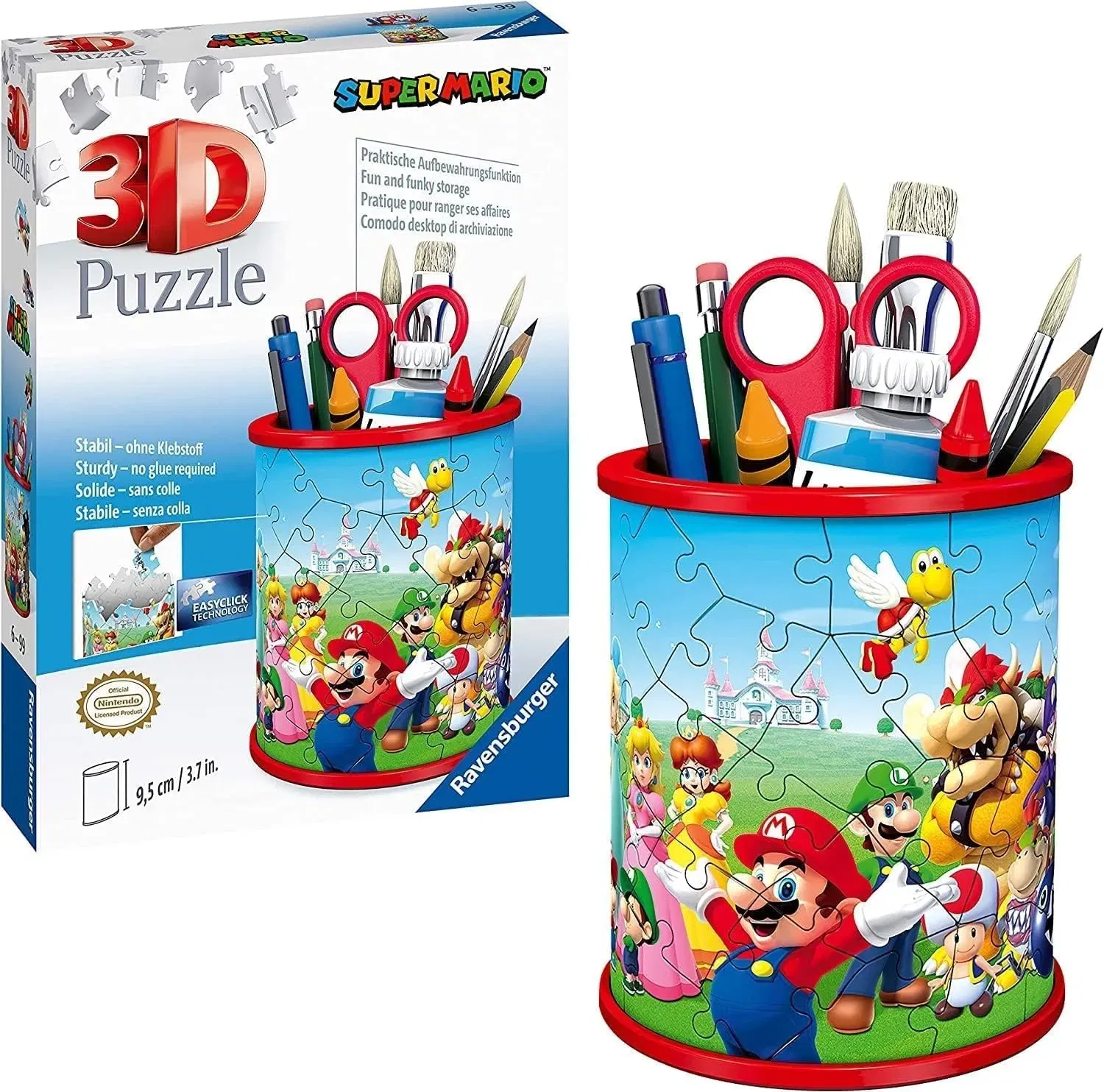 Ravensburger 3D Puzzle Utensilo Super Mario 11255 – 54 Teile – Stiftehalter für Super Mario Fans für 5,99 € inkl. Prime-Versand