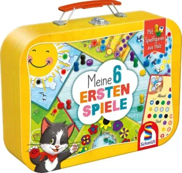 Schmidt Spiele (40591) Meine 6 ersten Spiele im Metallkoffer - Kinderspielsammlung für Kinder ab 3 Jahren