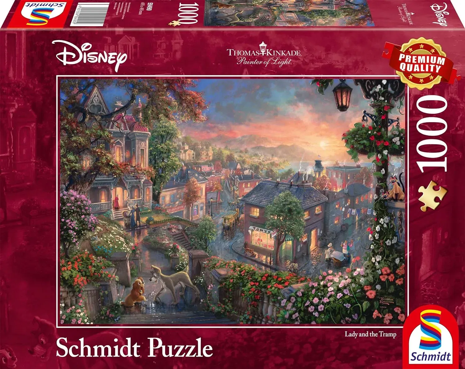 Schmidt Spiele 59490 Thomas Kinkade Disney - Susi Und Strolch Puzzle (1.000 Teile)