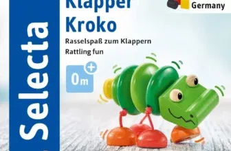 Selecta (61044) Klapper-Kroko Greifspielzeug - für Kinder ab 3 Monaten bis 3 Jahren