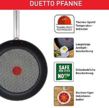 Tefal-Duetto-Pfanne-A70404-24-cm-sichere-Antihaftversiegelung-Temperaturindikator-Thermo-Spot-gesundes-Kochen-Edelstahl-Kochgeschirr-Kochen-und-Anbraten-Induktion-Amazon-de-Küche-Haushalt-Wohnen