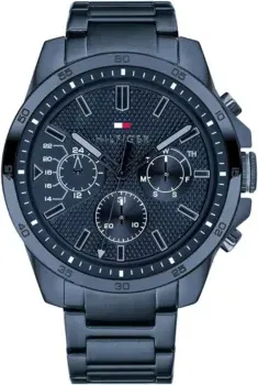 Tommy Hilfiger Multi Zifferblatt Quarz Uhr für Herren mit Blaues Edelstahlarmband - 1791560