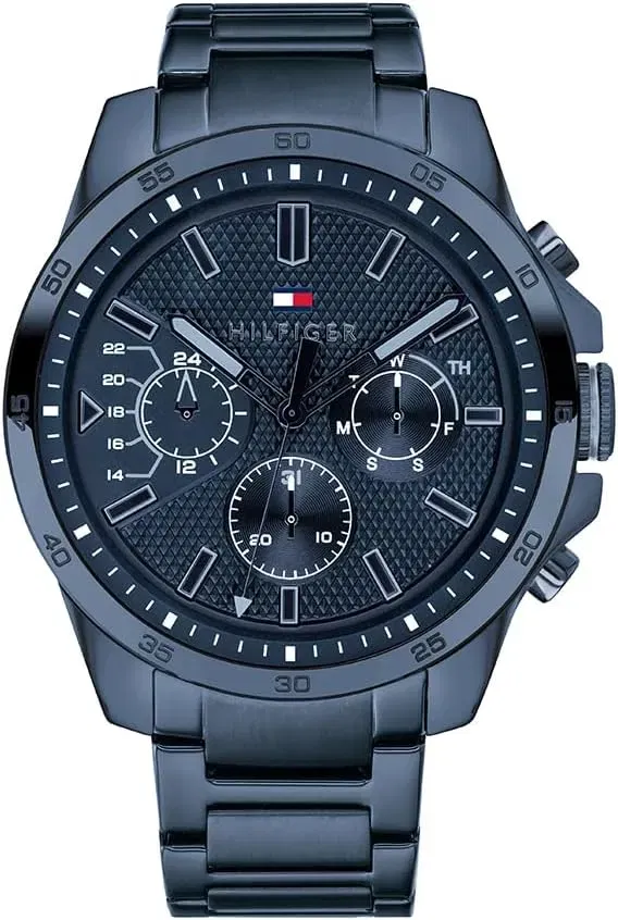 Tommy Hilfiger Multi Zifferblatt Quarz Uhr Für Herren Mit Blaues Edelstahlarmband - 1791560