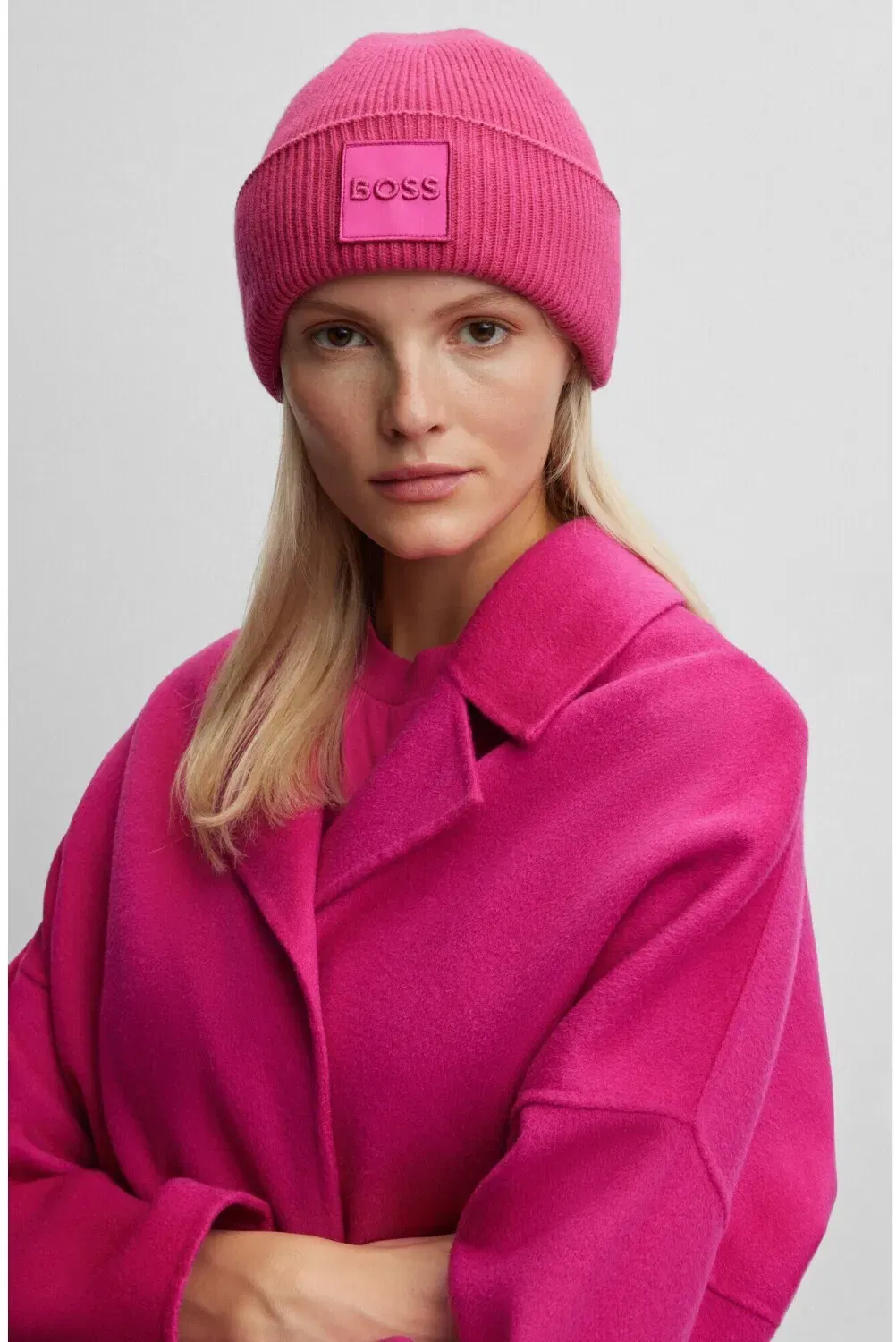 BOSS Landran Hat Bright Pink Wollmütze für 50 € inkl. Versand statt 74,99 €