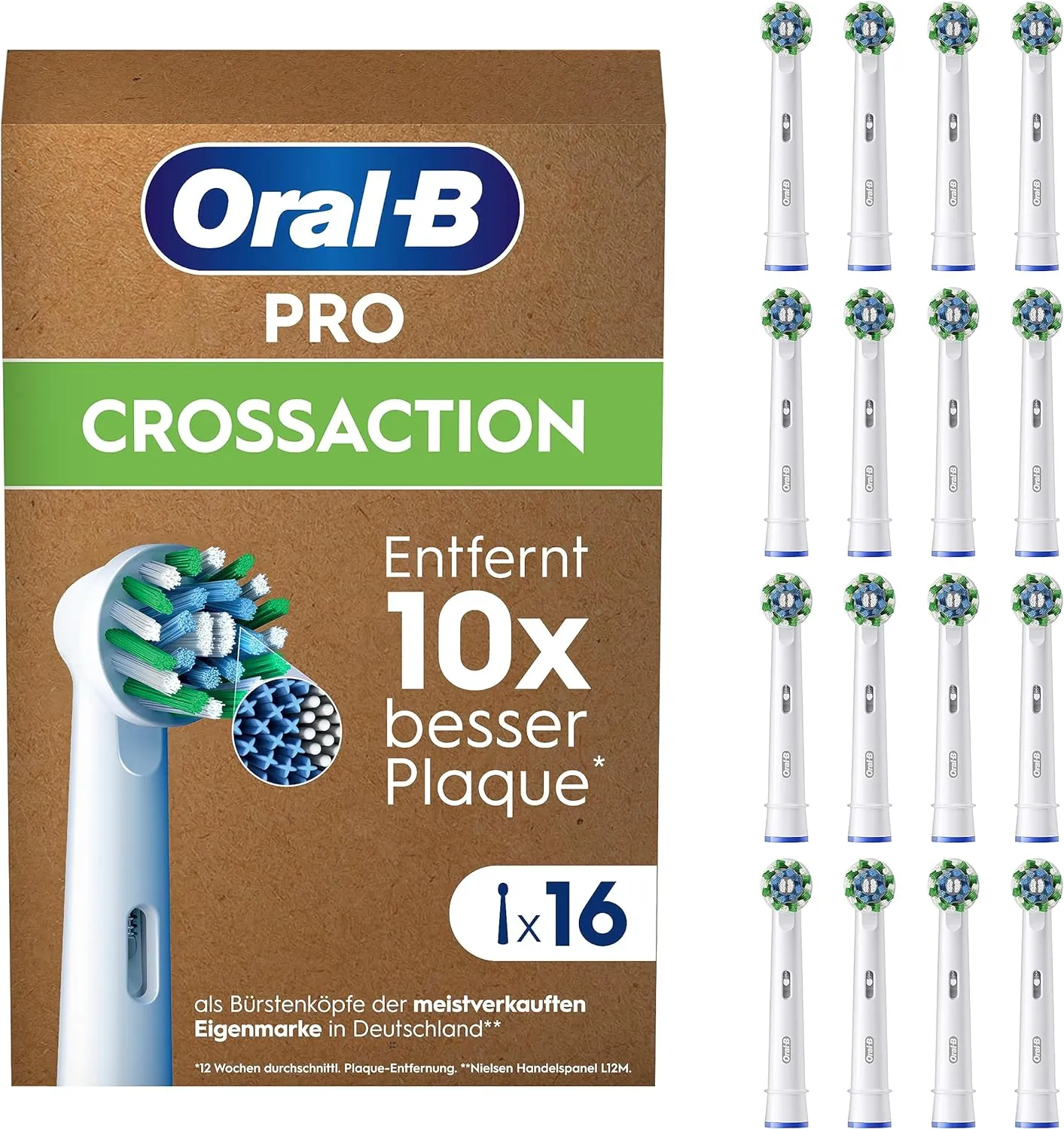 Oral-B Pro CrossAction Aufsteckbürsten, 16 Stück ab 33,27 € inkl. Prime-Versand