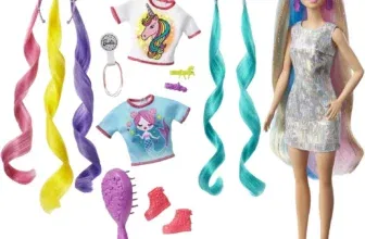 Barbie-Puppe, Einhorn-Barbie-Puppe mit Meerjungfrauenhaar und Einhorn-Haarkrönchen