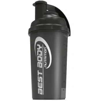 Best Body Nutrition Eiweiß Shaker - Schwarzer Stahl (700 ml, BPA frei)