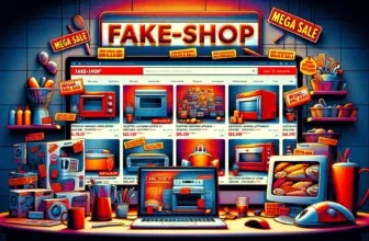 Computerbildschirm mit Website versandwunder.de und Warnhinweisen