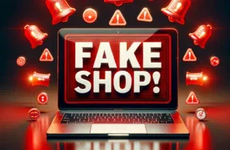 Computer mit Warnschild und Geldscheinen, Betrug im Online-Shop