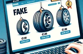 Collage gefälschter Markenlogos auf dorn-reifenhandel.shop
