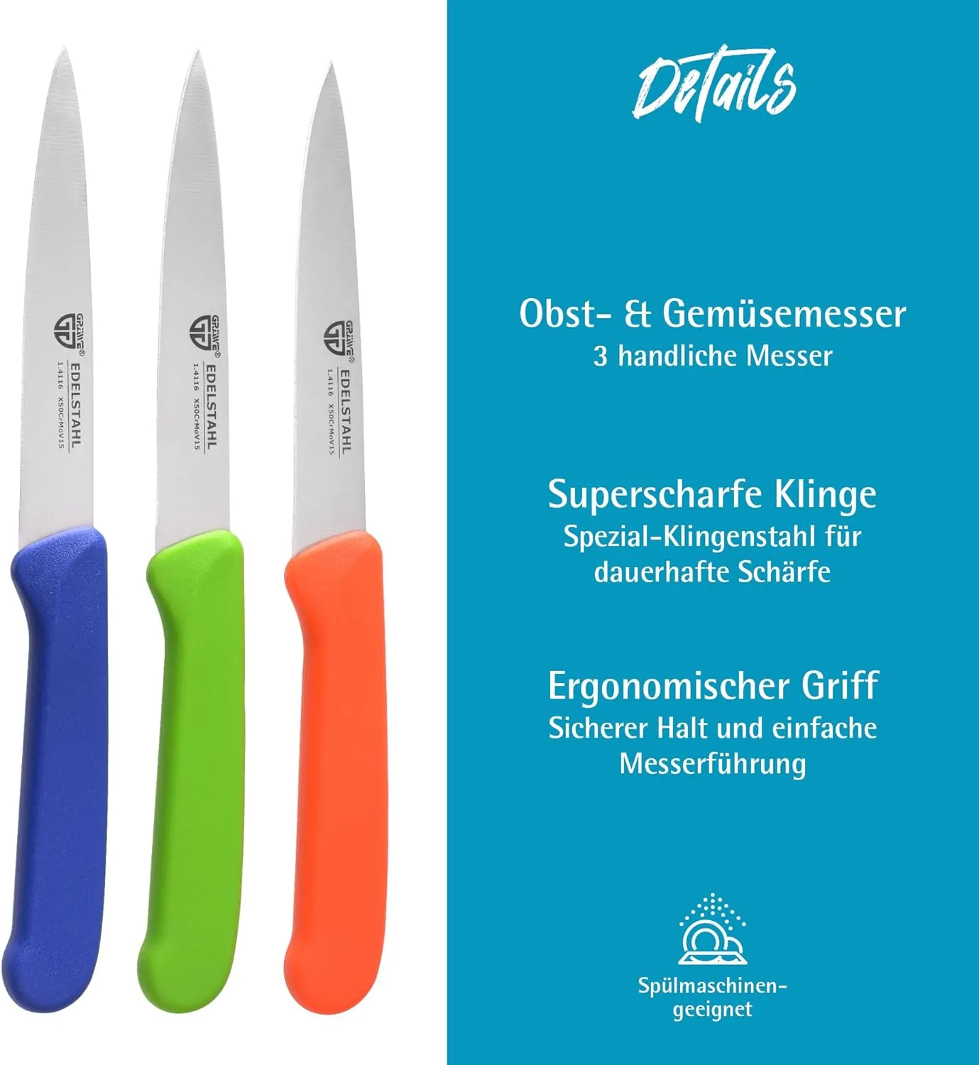 Gräwe Gemüsemesser 3Er-Set