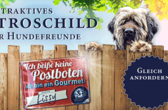 Gratis Blechschild Ich beiße keine Postbote - Ich bin ein Gourmet