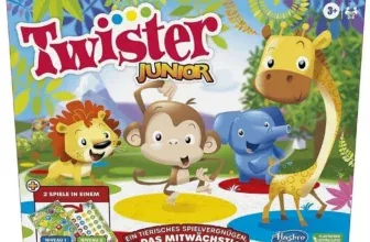 Hasbro Twister Junior - Tierisches Vergnügen, doppelseitige Matte, 2 Spiele in einem