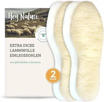 Hey Nature 2 Paar Lammwolle Einlegesohlen