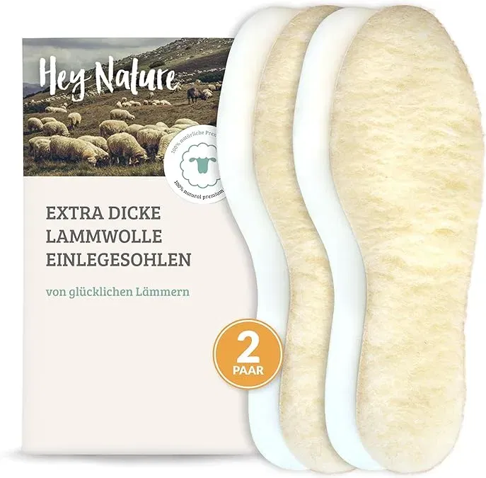 Hey Nature 2 Paar Lammwolle Einlegesohlen