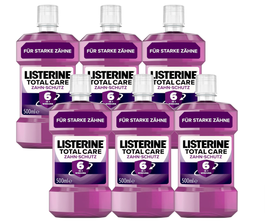 Listerine-Total-Care-Zahn-Schutz-6-X-500-Ml-Schützende-Mundspülung-Gegen-Karies-Mit-6-In-1-Wirkung-Antibakterielles-Mundwasser