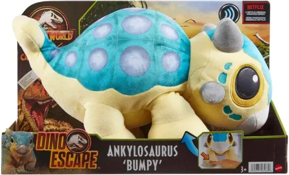 Mattel Jurassic World Ankylosaurus - Funktionsplüsch Kuscheltier (38 cm)