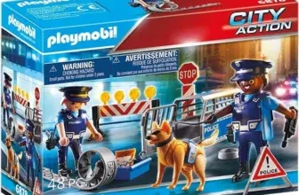 PLAYMOBIL City Action 6878 Polizei-Straßensperre mit Polizeihund