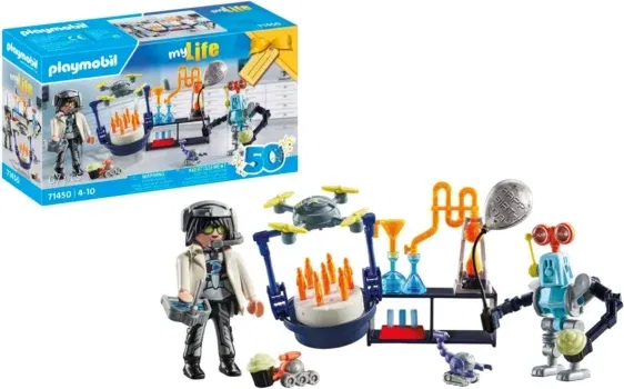 PLAYMOBIL myLife 71450 Forscher mit Robotern - Wissenschaftsparty im Labor