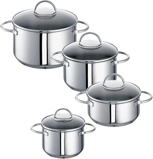 Schnäppchen, Deals und Rabattcodes des Tages - Rohe Germany Ravenna Nimm 4 Set Edelstahl Silber Set 4-teilig