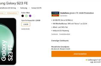 Samsung Galaxy S23 FE + freenet Vodafone green LTE 20 GB