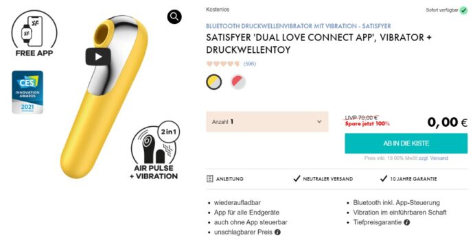 Satisfyer Dual Love Vibrator + Druckwellentoy