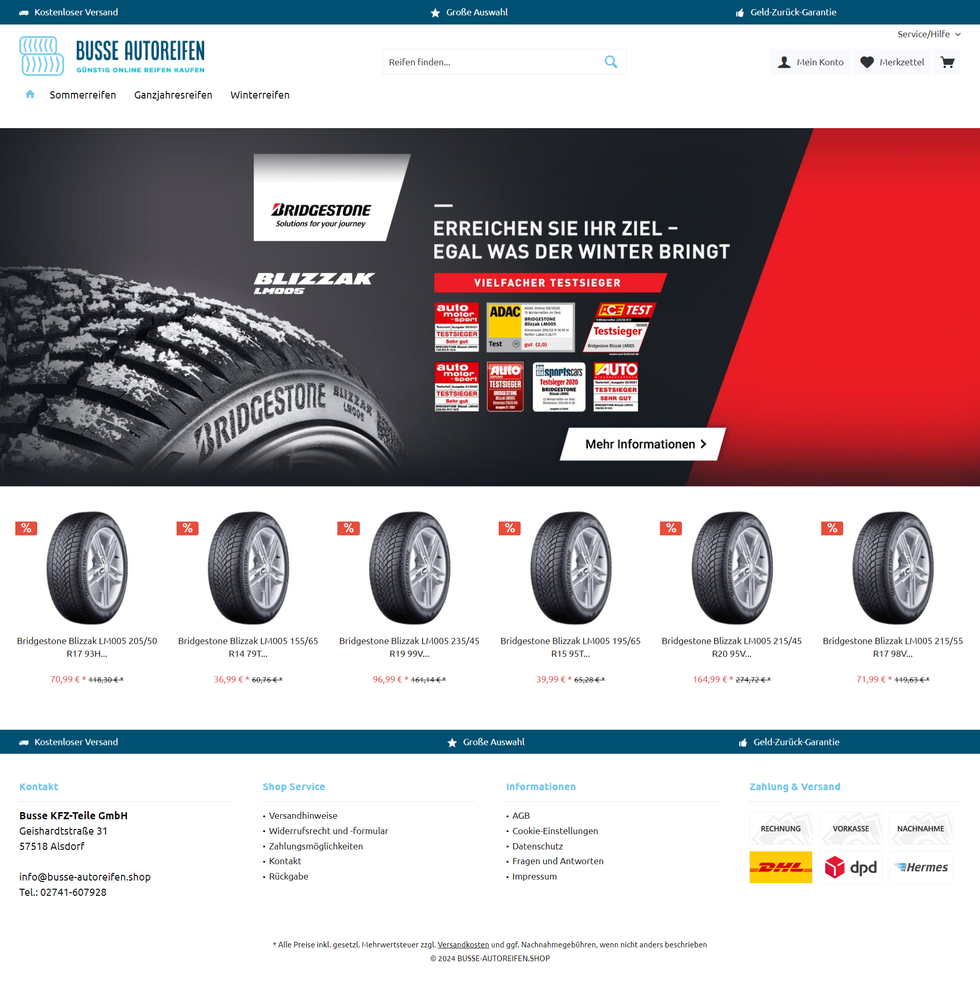 Screenshot Busse-Autoreifen.shop