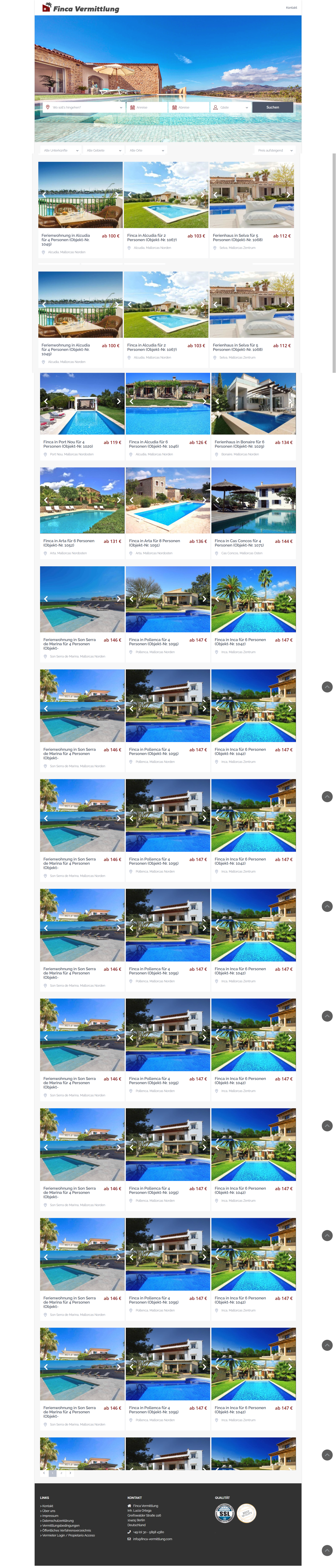 Screenshot Finca-Vermittlung Com