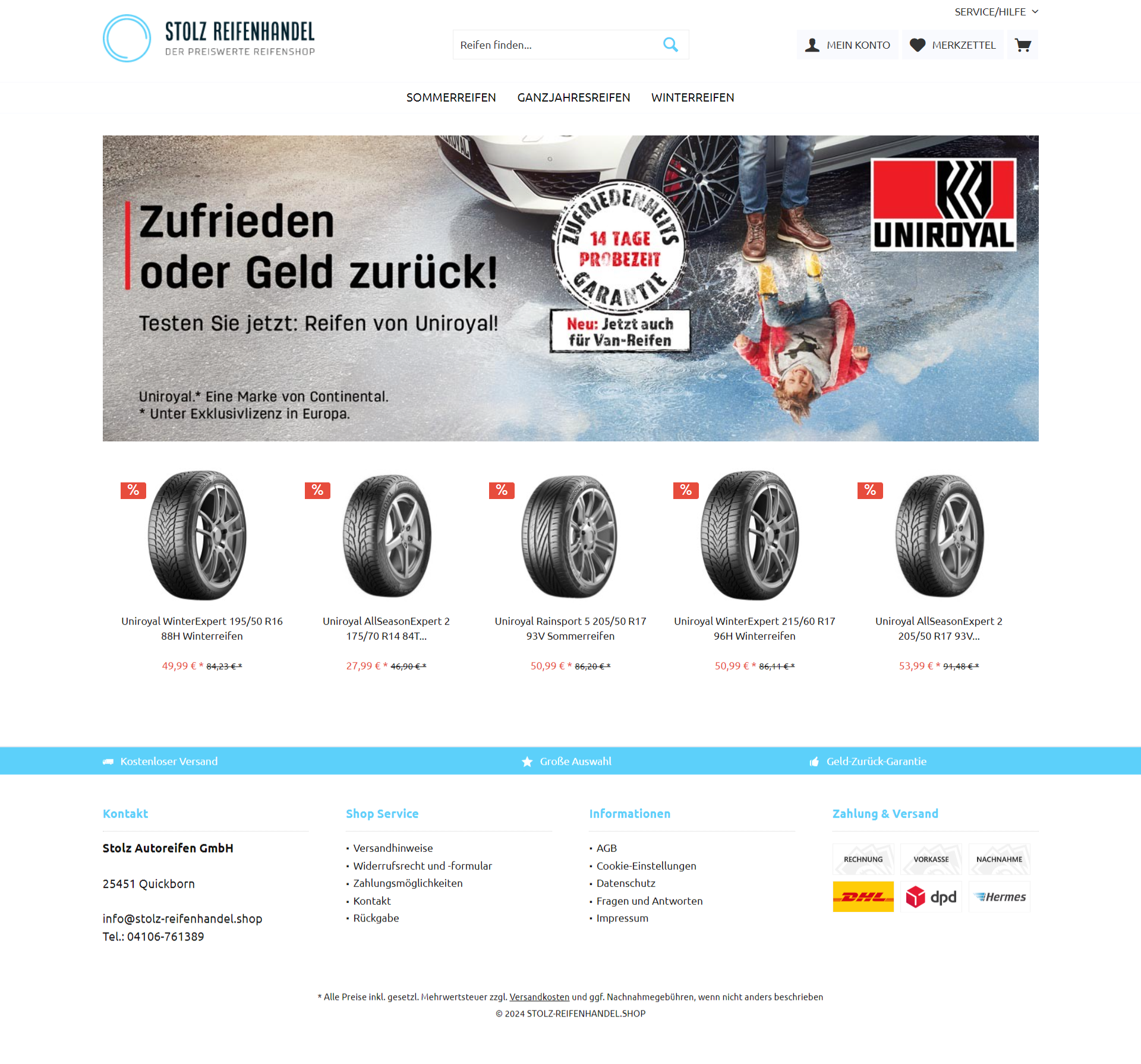 Screenshot stolz-reifenhandel.shop Screenshot Stolz-Reifenhandel.shop