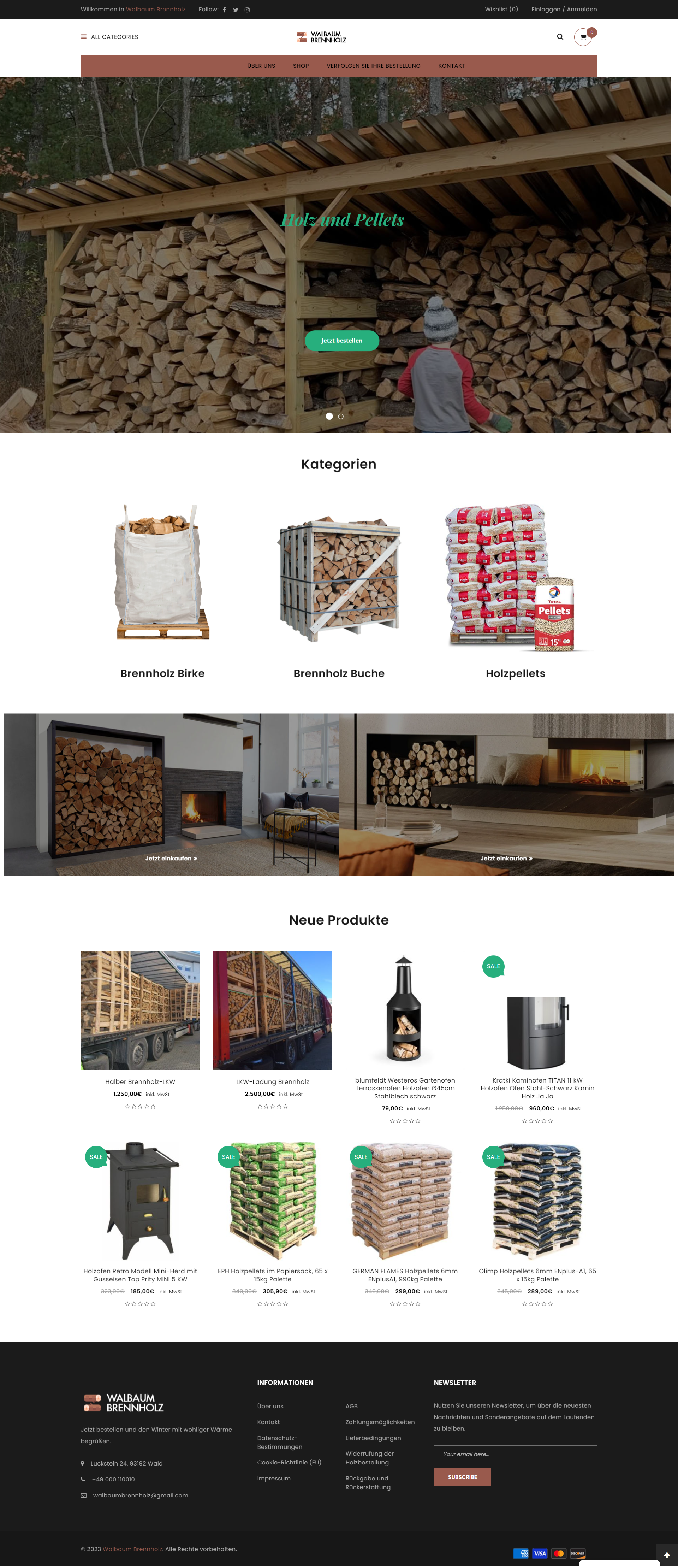 Screenshot Walbaum-Brennholz Com