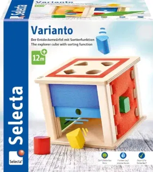 Selecta 62019 Varianto, Sortier-und Steckspiel aus Holz (für Kinder ab 10 Monaten)