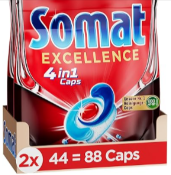 Somat-Excellence-4in1-Caps-88-Caps-schnellauflösende-Spülmaschinentabs-Somat-Caps-für-exzellente-Reinigung-Glanz-sogar-im-Eco-Programm-bei-niedrigen-Temperaturen-Amazon-de-Drogerie-Körperpflege