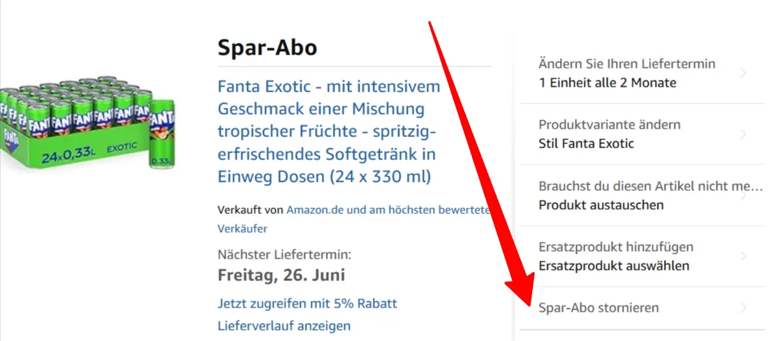 Spar-Abo stornieren