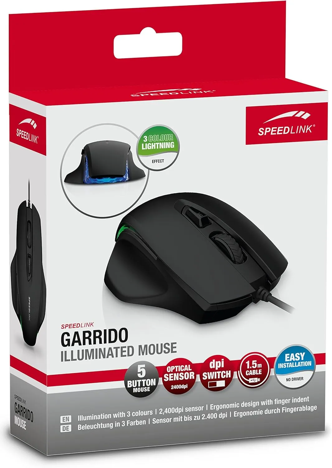 Speedlink Garrido Illuminated - Beleuchtete Gaming Maus