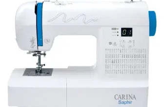 Carina Saphir Computer Nähmaschine, 100 Nähprogramme, 7 Knopflöcher, mit Anschiebetisch