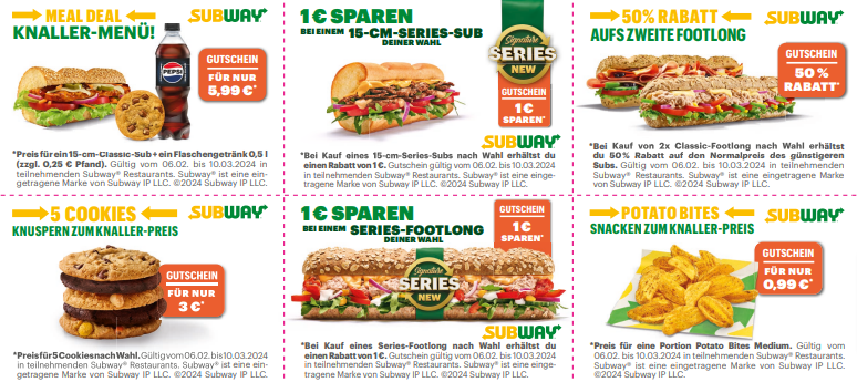 Subway Platte Preis