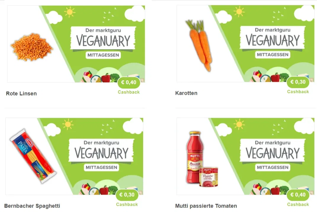 Marktguru Veganuary Mittagessen Deals