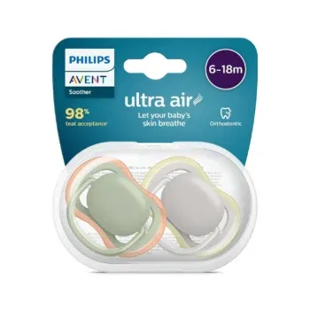 2er-Pack Philips Avent Ultra Air Schnuller - BPA-freier Schnuller für Babys von 6 bis 18 Monaten