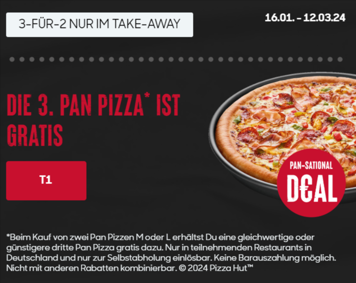 3-Für-2 Beim Kauf Von Pan Pizzen Im Take-Away