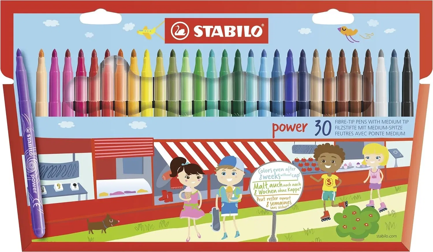 30Er Pack Stabilo Power Filzstift-Set Mit 30 Verschiedenen Farben