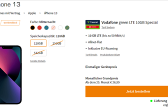 Apple iPhone 13 + Vodafone green LTE 10GB