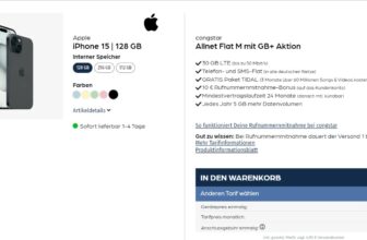 Apple iPhone 15 + congstar Allnet Flat M mit 30+ GB LTE