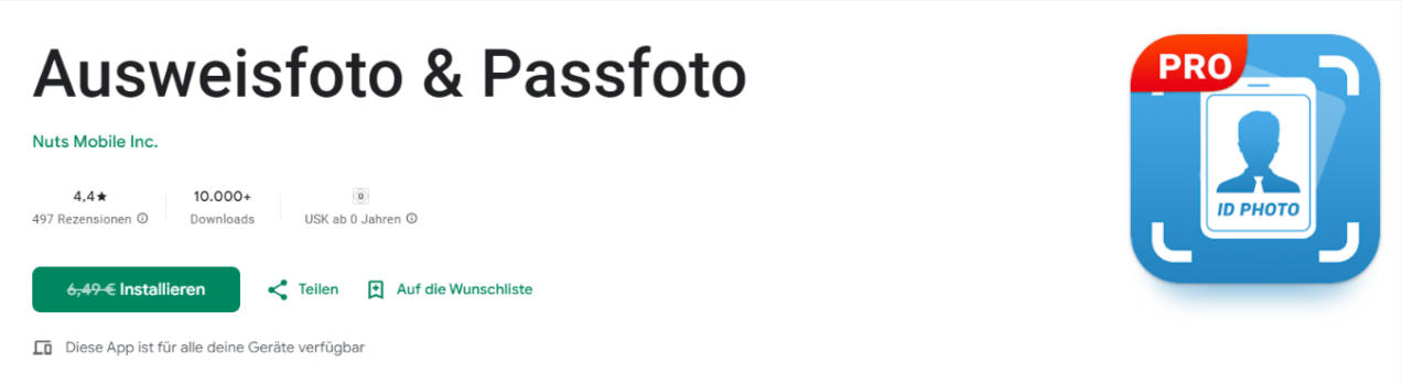 Ausweisfoto & Passfoto gratis